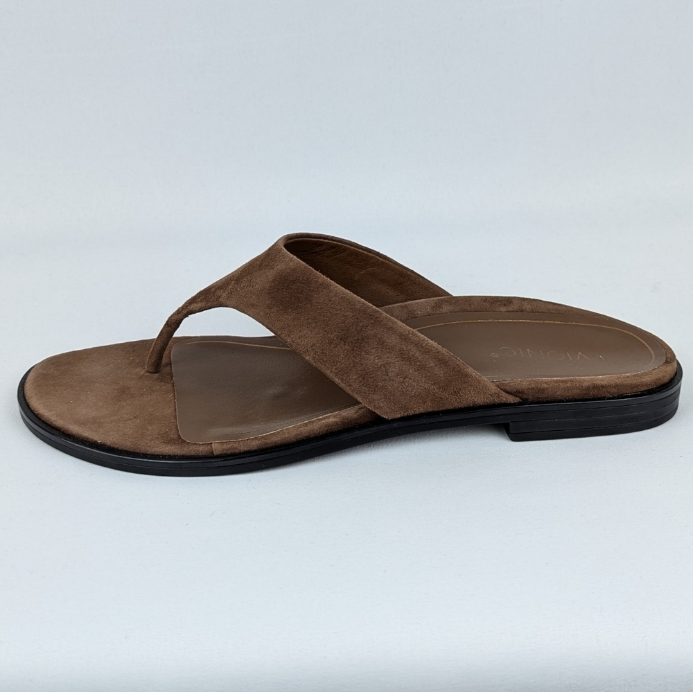 Vionic Agave Sandal Suede Thong Comfort Toe Post Monks Robe Brown 10 EU41 NWOB - Picture 2 of 16